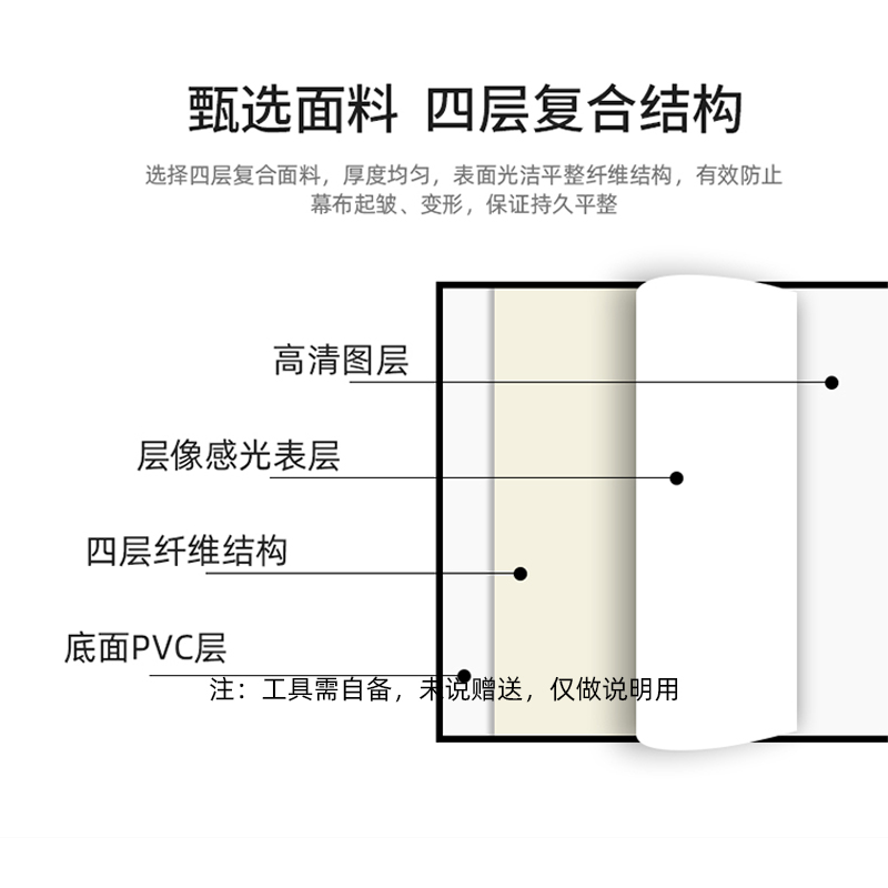 投影仪便携式幕布免打孔简易壁挂高清4K3D办公卧室家用软幕布抗光