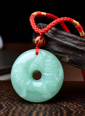 淘运开阁吉狮赐桃翡翠玉吊坠2026年属猴吉祥佩戴物男女生肖猴项链