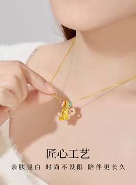 2026年s925纯银珐琅甜梦独角兽项链女吊坠高级感马卡龙锁骨链