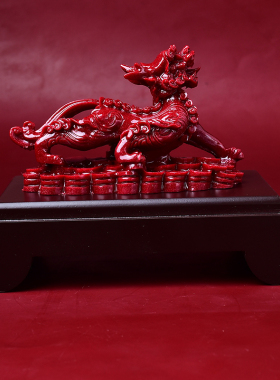 天然朱砂招财貔貅摆件紫金砂雌雄摆件客厅聚财招财本命年居家装饰