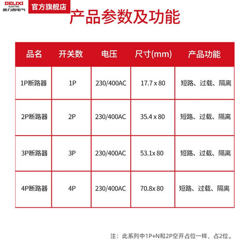 C型 德力西空气开关dz47s家用小型空开1p 2p 3p断路器63a电闸开关 - 图2