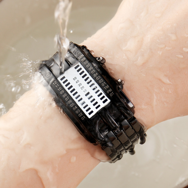 时刻美韩版创意led个性情侣电子表 skmei博之轮国产腕表