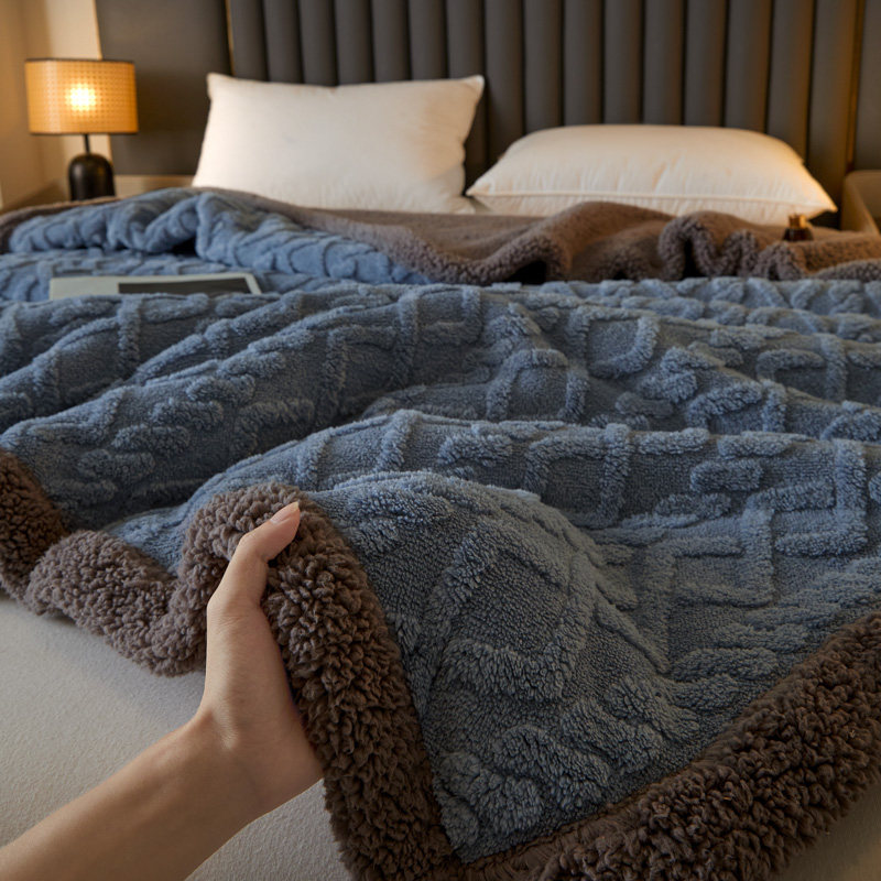 高端加厚AB双面羊羔绒塔芙绒提花毛毯软绵绵保暖绒毯子冬季防静电,淘宝优惠券,粉丝福利购,淘宝优惠卷