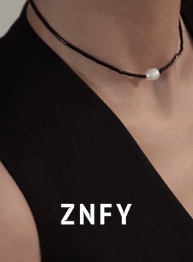 ZNFY欧美简约串珠白色珍珠简约风项链choker