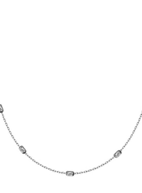 ZNFY925纯银欧美简约ins钉珠银色项链