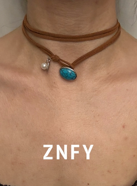 choker简约波西米亚风颈带麂皮