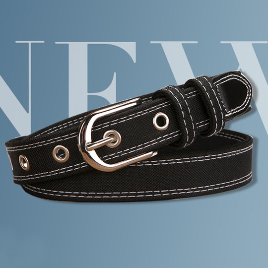 韩版帆布半圆扣腰带针扣细皮带百搭网红ins风男女通用牛仔裤腰带