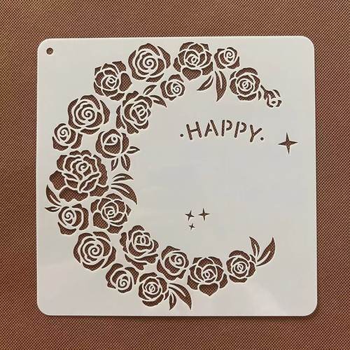 星空月亮蝴蝶花朵模板镂空丙烯画油画模具小学生文具工具绘画模板 - 图0