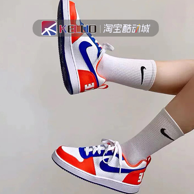 Nike Court Borough Low白生胶白蓝橙运动休闲小白鞋839985-006-图0