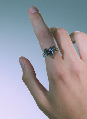 PEARLONA金属爱心原创戒指女欧美