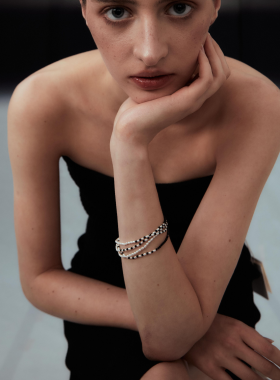 PEARLONA新品危险花园淡水巴洛克珍珠磁吸拼接手链女士手环饰品