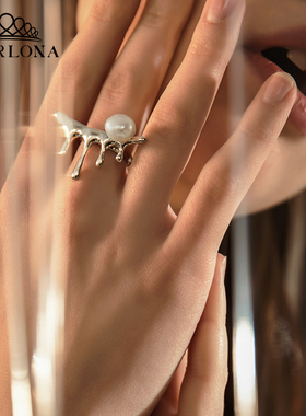 pearlona原创开口戒指女小众设计