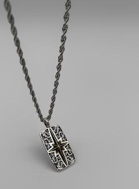 WHYBLUE北极星唐草纹项链男