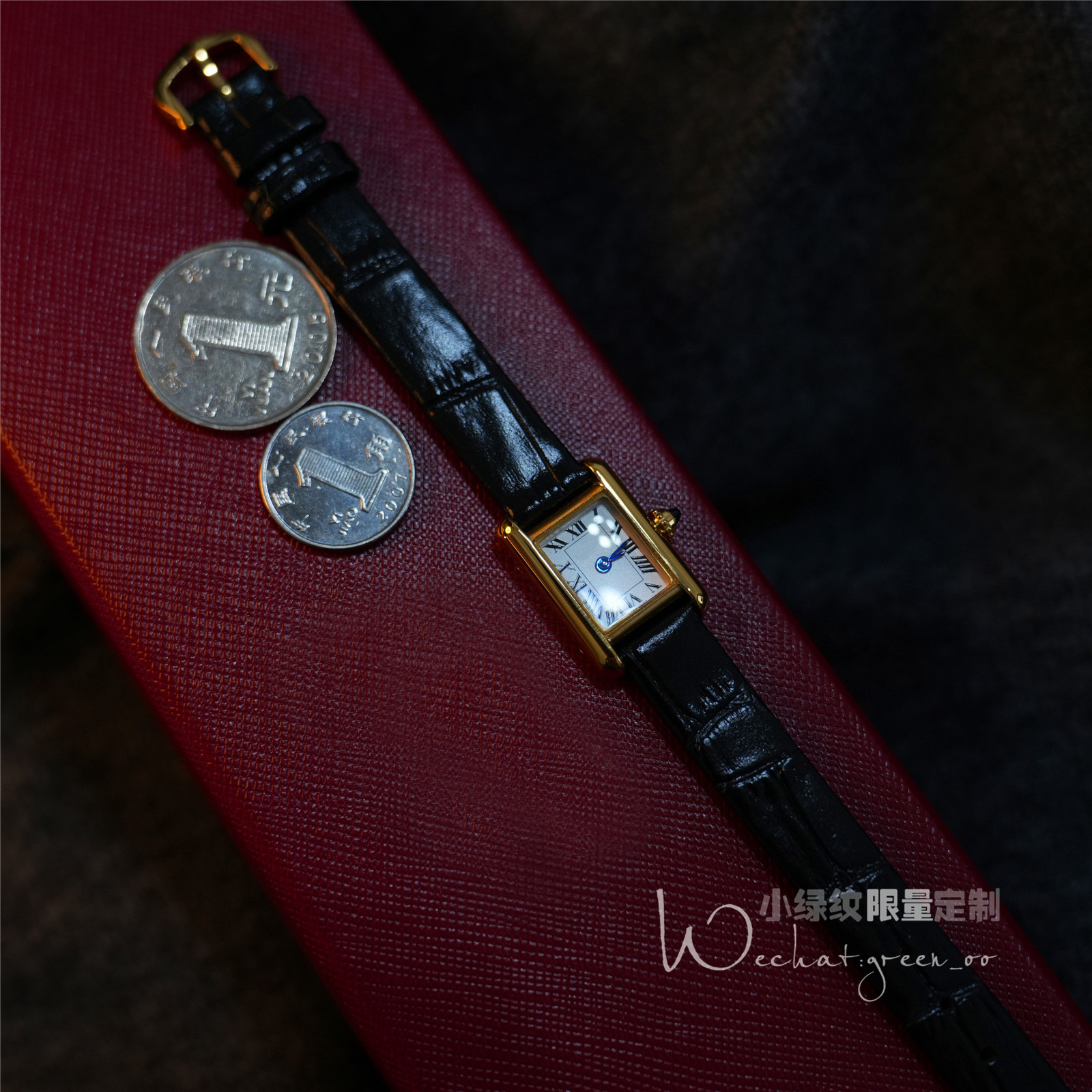 自制中古古董mini方形手表 vintage经典16mm直径石英坦克女士腕表 - 图0