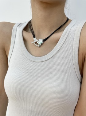 文艺复古波西米亚风多层爱心项链