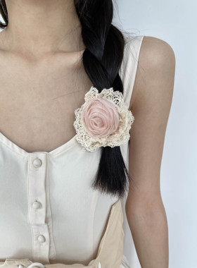 甜美纯欲风玫瑰花蕾丝项圈