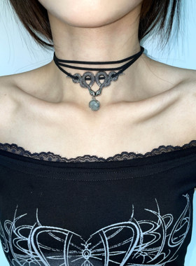 暗黑复古哥特风灵蛇锁骨链