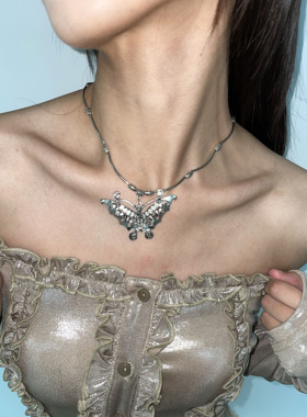 新中式vintage蝴蝶项链