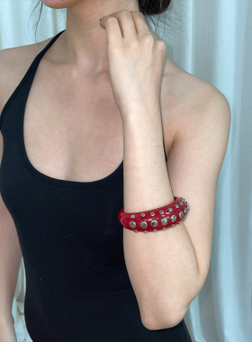 朋克风辣妹铆钉开口手镯