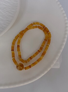 灵石物语恋 复古小众新中式天然石风红东陵玉原创双圈手串