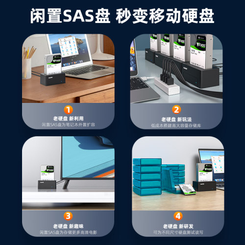 麦沃硬盘盒sas盘转usb3.0外置扩容硬盘座服务器硬盘读取器K308SAS-图0