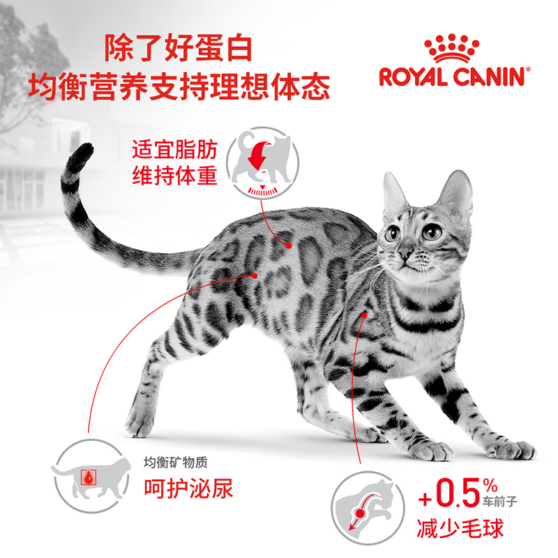 皇家猫粮 室内英短布偶通用成猫粮6.5KG大包装 I27&F32全价猫主粮 - 图2