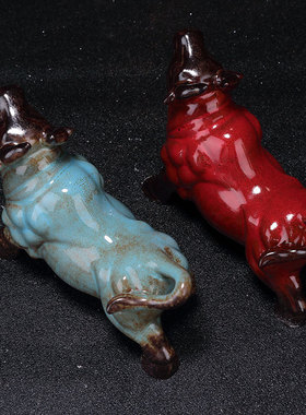 陶瓷牛气冲天招财书房桌面摆件