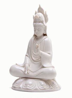 雕塑像彩绘观世音菩萨德化陶瓷