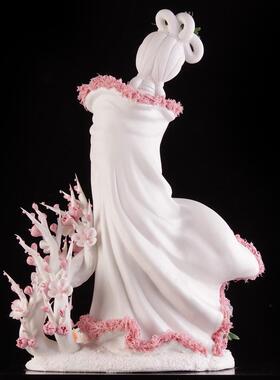 迎春古典美女风人物摆件德化陶瓷