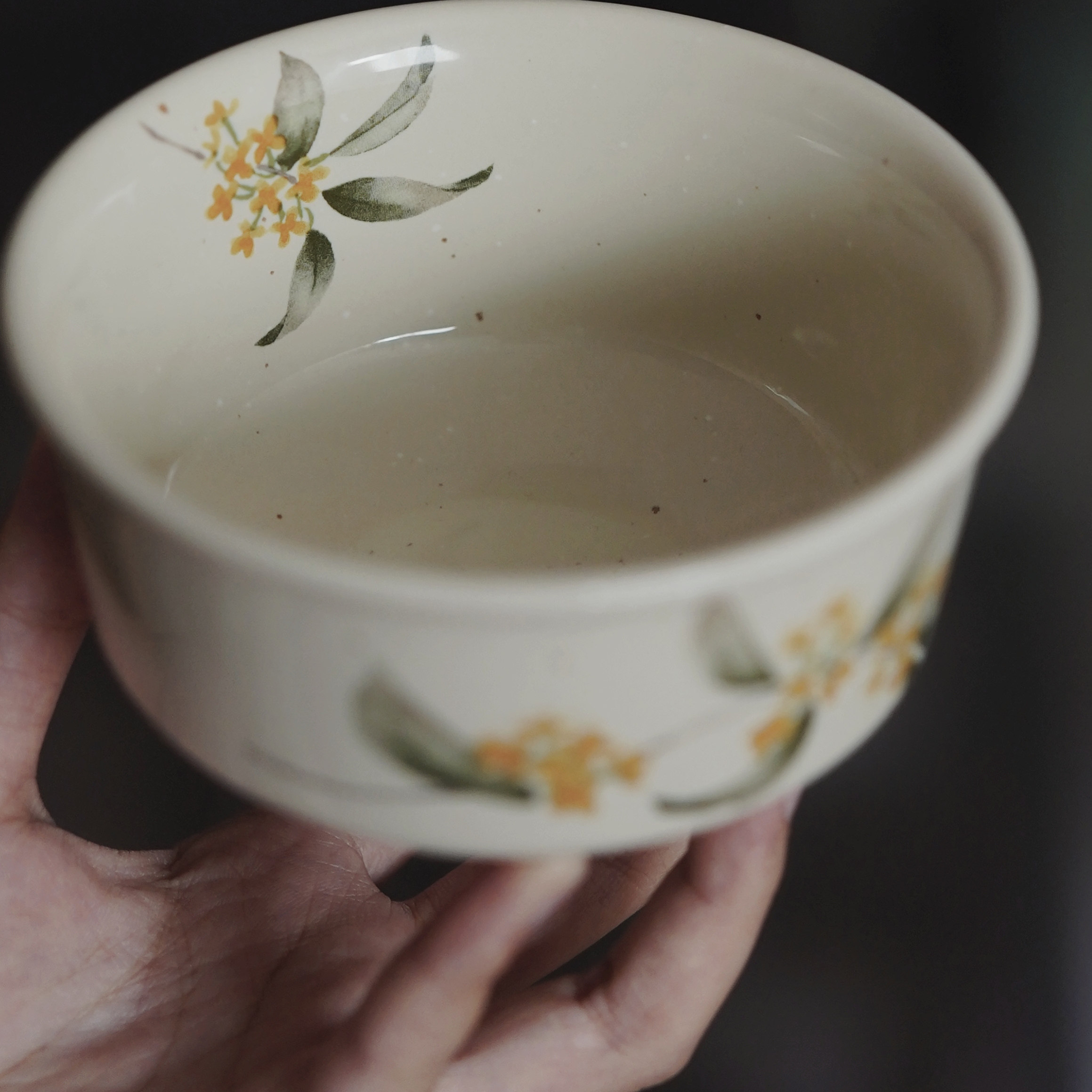 山水间茶花桂花釉下彩手绘餐具套装景德镇陶瓷碗圆盘子家用中式碗