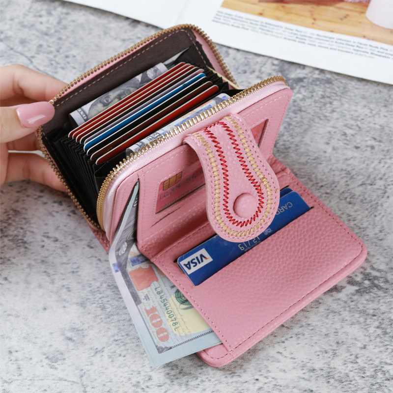 新款小钱包女短款潮款银行卡套包多卡位防消磁卡包钱包一体女钱夹,淘宝优惠券,粉丝福利购,淘宝优惠卷