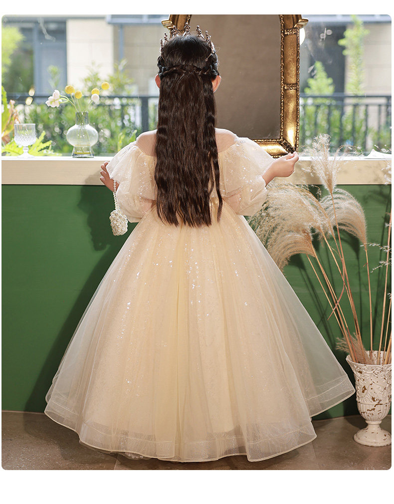 出租儿童礼服女秋冬香槟色主持人走秀钢琴婚纱公主裙生日奢华租赁,淘宝优惠券,粉丝福利购,淘宝优惠卷