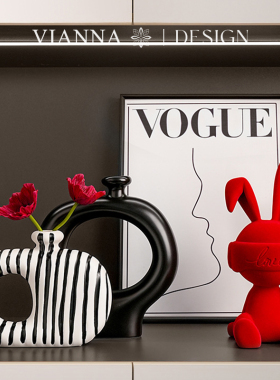 VIANNA高档陶瓷萌兔摆件乔迁礼物