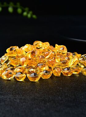 黄水晶金元宝招财进宝琉璃摆件