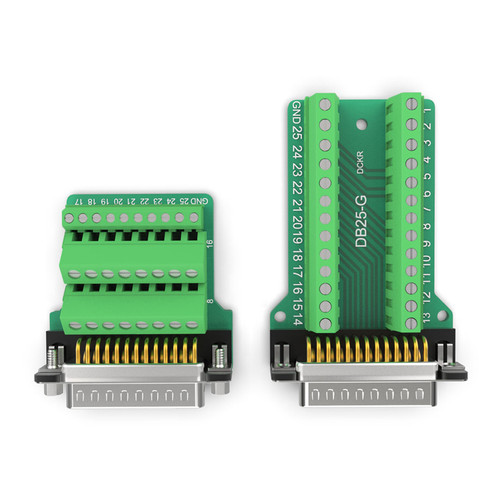 DB25免焊DB25-M2-G2公母头DR25并口免焊接端子柱转接板2排25针孔 - 图2