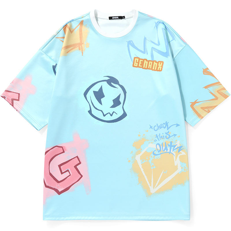 genanx闪电潮牌短袖男个性印花t恤 genanxT恤