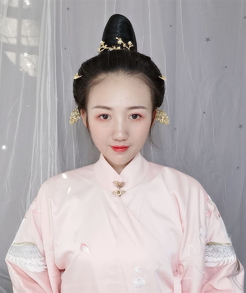 发包头顶古装造型汉服女发髻明制狄髻头面唐明汉式婚礼袄裙仙女