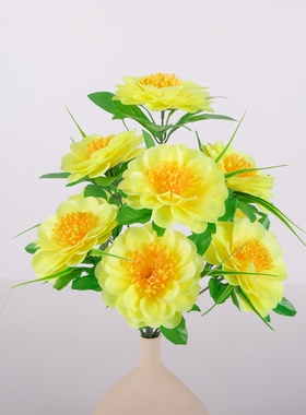仿真玉牡丹花束清明祭祀菊花上坟祭奠塑料花墓地摆放塑料花厂家