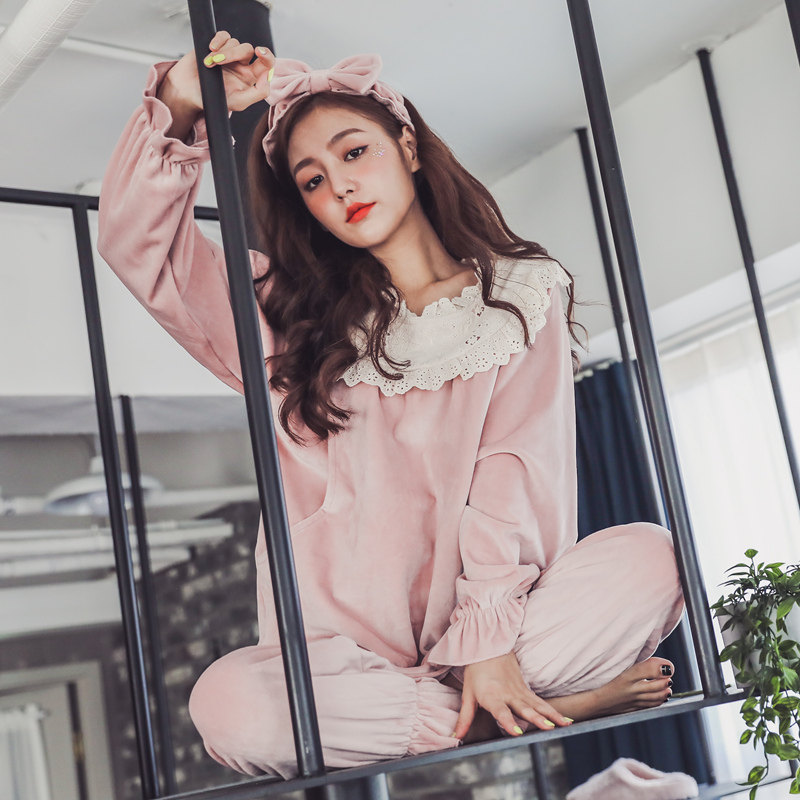 月子服春秋季产后金丝绒出院服睡衣 sakurawolf家居服套装