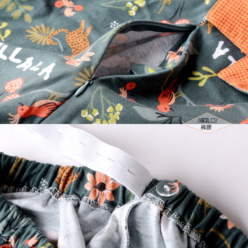 月子服孕妇纯棉哺乳期宽松夏睡衣 sakurawolf家居服套装