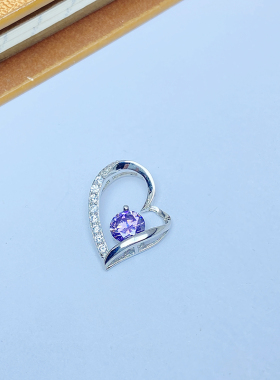 S925银跨境心形项链银女亚马逊速卖通欧美爱心吊坠饰品厂家直供