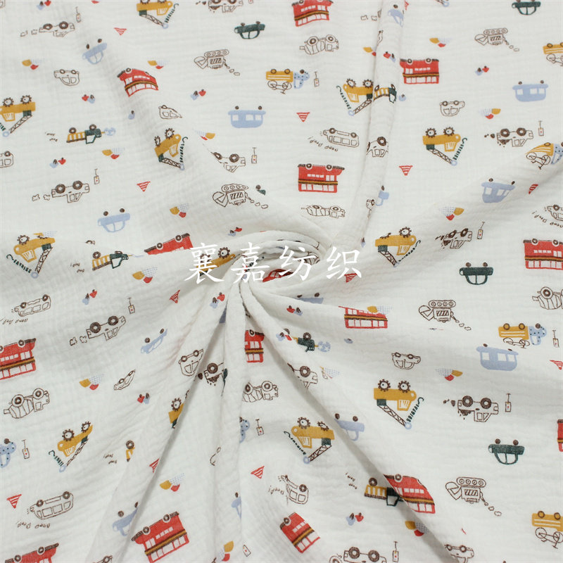 双层棉绉布 卡通小汽车印花布料  婴童服装 床品面料,淘宝优惠券,粉丝福利购,淘宝优惠卷