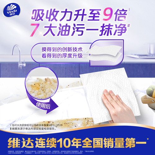 维达悬挂式可水洗厨房纸巾吸油纸吸水纸吸油吸水-图1