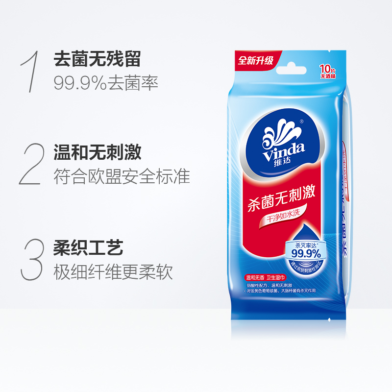 维达湿巾纸小包装便携式杀菌消毒家用湿纸巾随身装单片装独片包装 - 图2