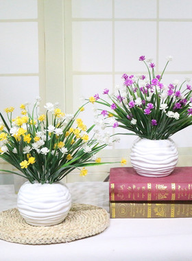 仿真花星星草兰花草薰衣草套装花艺田园风餐桌茶几居家办公装饰花