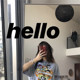 Simple ins style hello catering shop mirror