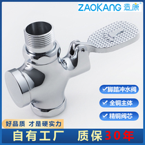 Building Con Squatting Pan Pedal Flush Valve Full Copper Body Toilet Flush Valve Stool Time-lapse Valve Self-Closed Foot Four-way