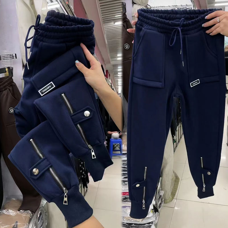 秋季新款纯棉卫裤女时尚洋气百搭哈伦裤子宽松遮肉显瘦运动休闲裤,淘宝优惠券,粉丝福利购,淘宝优惠卷