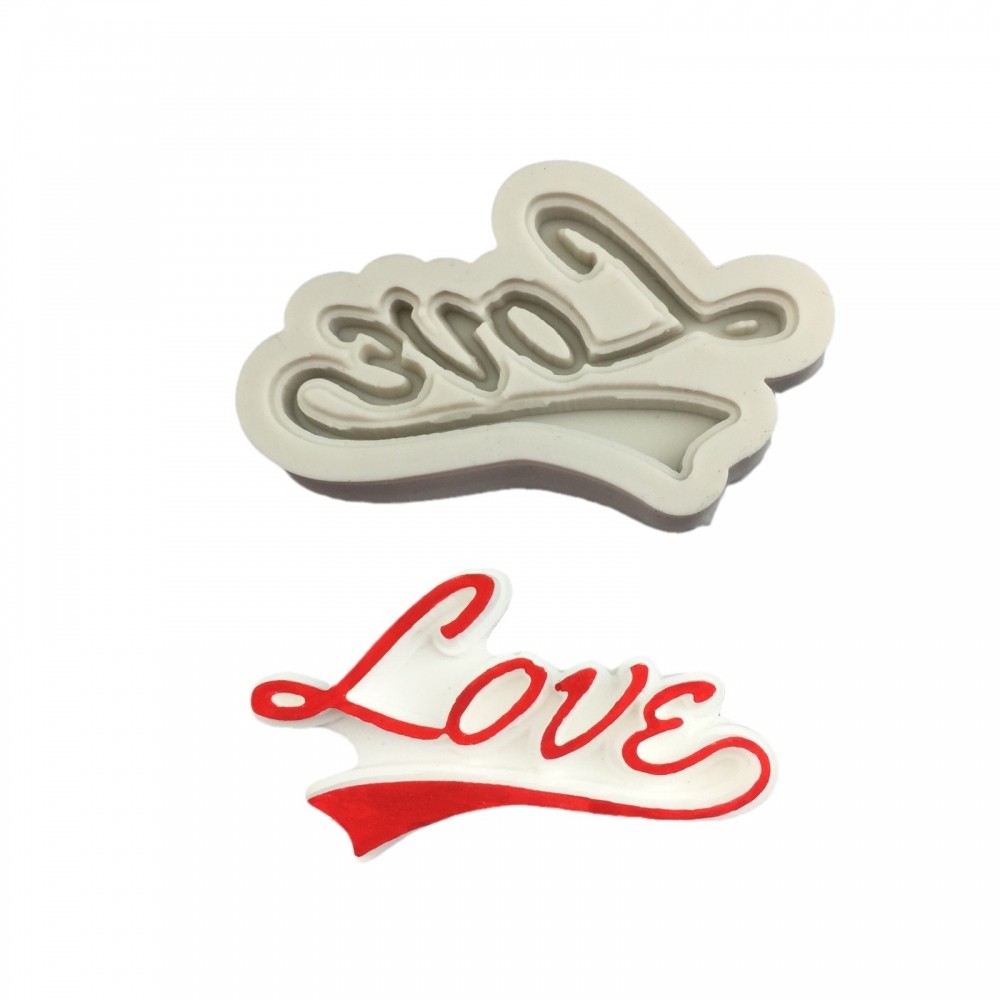 时尚LOVE小字七夕情人节巧克力翻糖蛋糕模具甜点装饰硅胶捏捏模具