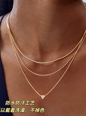 洗澡不用摘，不掉色多层毛衣项链
